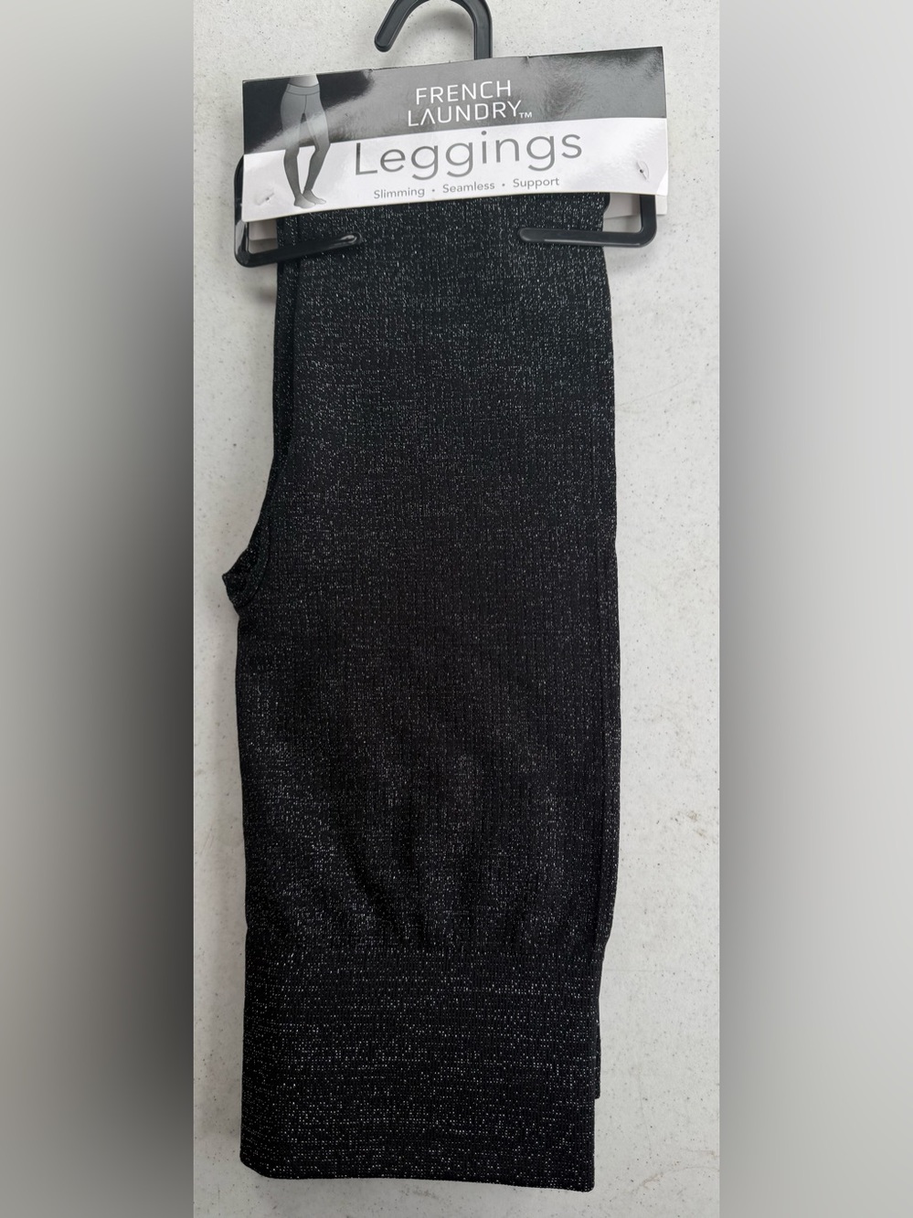 NWT French Laundry Women's Black Sparkle Leggings L/XL
